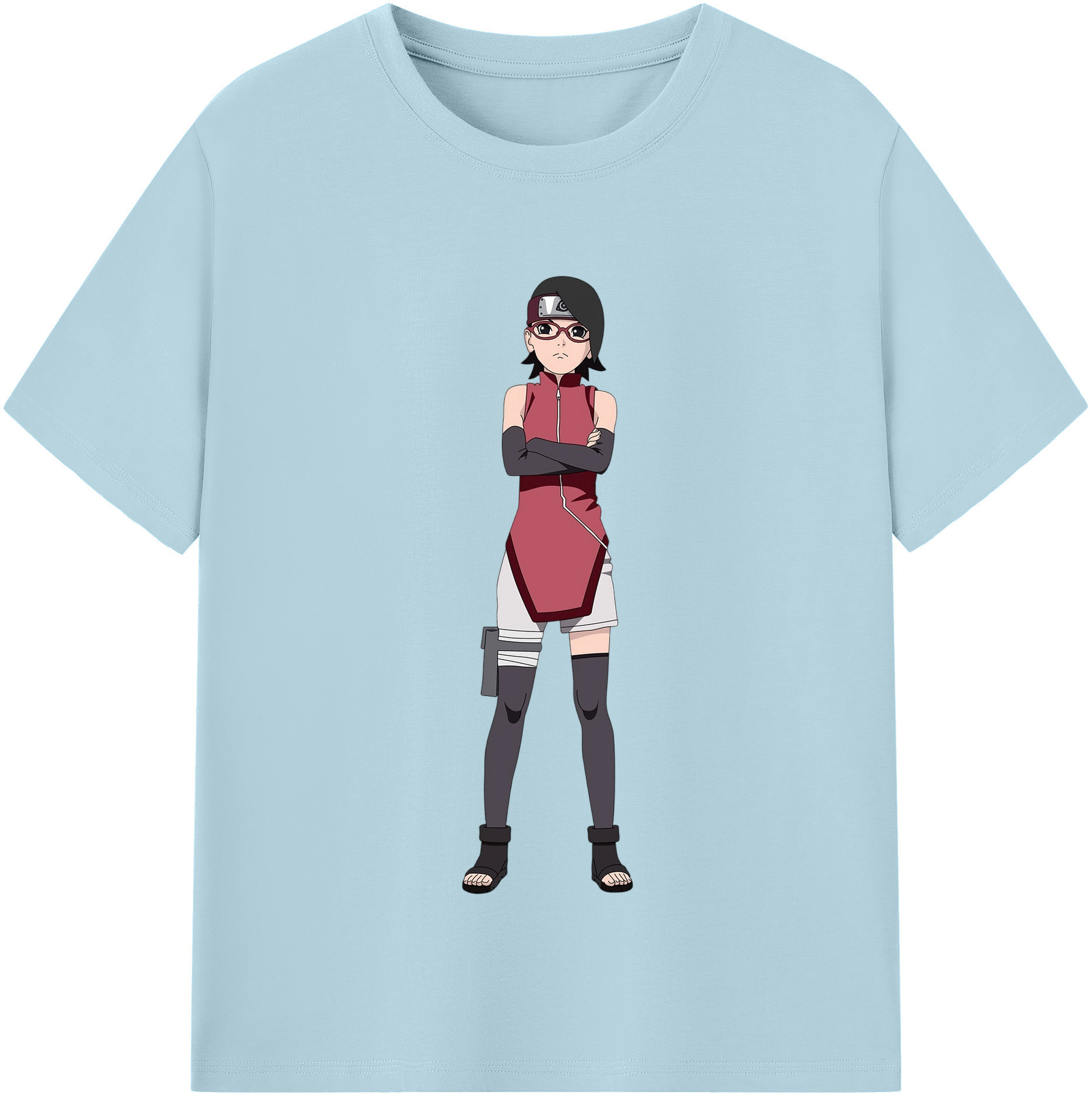 （画像用） NARUTO -ナルト- うちは サラダ Uchiha Sarada 綿100％半袖Tシャツ（フロントプリント）